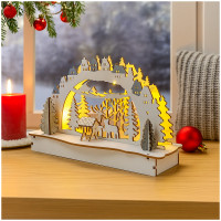 HTI-Living Batteriebetrieben LED Holz Weihnachtsdeko mit Waldmotiv HTI-Living Batteriebetrieben LED Holz Weihnachtsdeko mit Waldmotiv