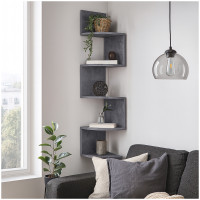 HTI-Living mit 5 Ablagen modernes Wandregal platzsparend Eckregal Hängeregal Beton HTI-Living mit 5 Ablagen modernes Wandregal platzsparend Eckregal Hängeregal Beton