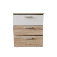 HTI-Living Nina Sonoma Weiß Nachtkommode 3 Schubladen HTI-Living Nina Sonoma Weiß Nachtkommode 3 Schubladen