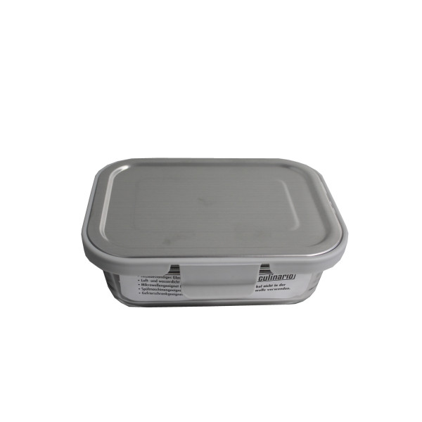 Glas-Frischhaltedose mit Edelstahl Deckel 620 ml,