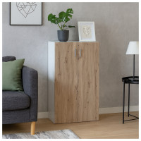 HTI-Living Nina Weiß-Artisaneiche Kommode mit 3 Regalfächern HTI-Living Nina Weiß-Artisaneiche Kommode mit 3 Regalfächern