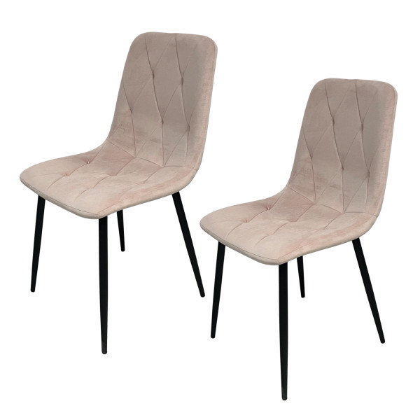 HTI-Living Velvet Rosa Stuhl Mesa Eco 2er-Set