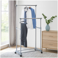 HTI-Living Metall, Kunststoff Rollkleiderständer, 2-stufig HTI-Living Metall, Kunststoff Rollkleiderständer, 2-stufig