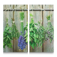 neuetischkultur Kräuter Herdabdeckplatten Set 2-tlg., Glas neuetischkultur Kräuter Herdabdeckplatten Set 2-tlg., Glas