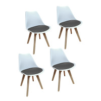 HTI-Living Esszimmerstühle im skandinavischen Stil 4er Set Design-Stühle mit Sitzpolster HTI-Living Esszimmerstühle im skandinavischen Stil 4er Set Design-Stühle mit Sitzpolster