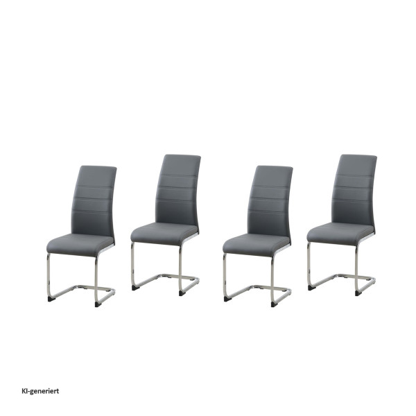 Schwingstuhl 4er Set PU grau SallyC