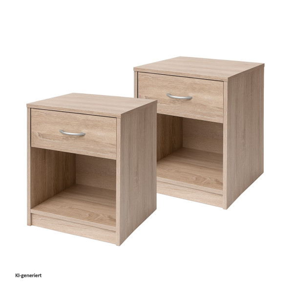 Nachtkonsole Nachtschrank Nina 1 Sonoma 2er Set