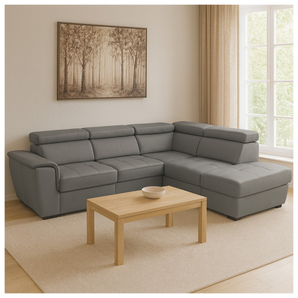 Ecksofa Sandy rechts grau