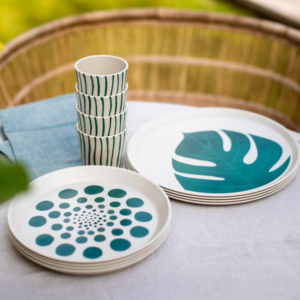 Koziol CONNECT PLATE MONSTERA DOTS Kleiner Teller 20,5 cm 4er-Set