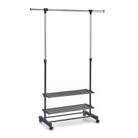 HTI-Living Metall, Kunststoff Rollkleiderständer mit Ablagen HTI-Living Metall, Kunststoff Rollkleiderständer mit Ablagen