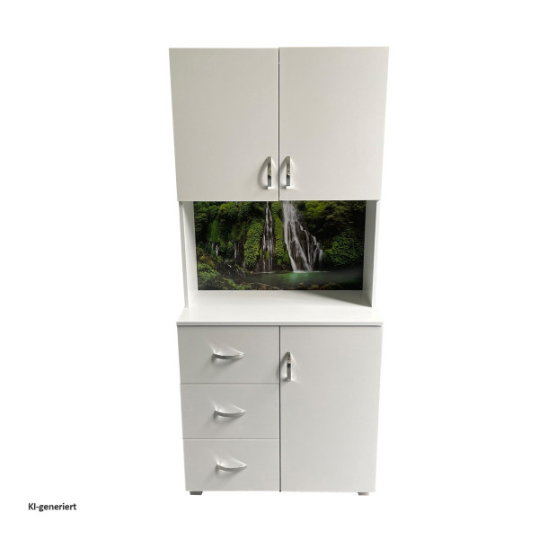 Schrank Blanca Wellness Wasserfall weiß, Motiv