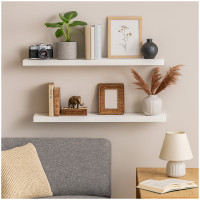 HTI-Living Altona Weiß Wandregal 2er Set 120 cm + 80 cm HTI-Living Altona Weiß Wandregal 2er Set 120 cm + 80 cm