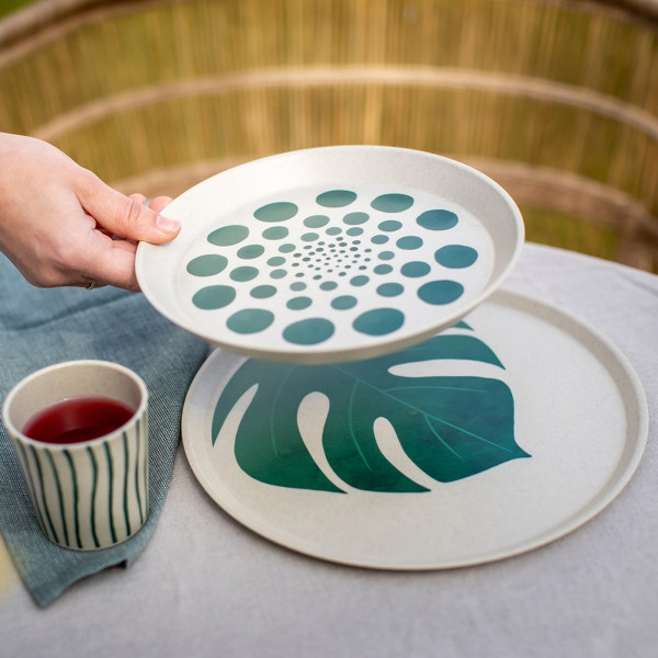 Koziol CONNECT PLATE MONSTERA DOTS Kleiner Teller 20,5 cm 4er-Set