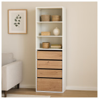 Vorschau: HTI-Living Weiß/Artisaneiche Schrank mit 4 Schubladen und 3 offenen Fächern Vorschau: HTI-Living Weiß/Artisaneiche Schrank mit 4 Schubladen und 3 offenen Fächern