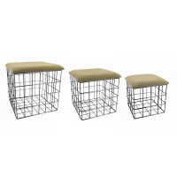 HTI-Living mit Samtdeckel Korb, Metall, 3-er Set HTI-Living mit Samtdeckel Korb, Metall, 3-er Set