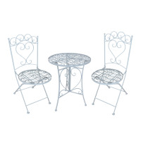 HTI-Living Curly Creme Gartentisch mit 2 Stühlen HTI-Living Curly Creme Gartentisch mit 2 Stühlen