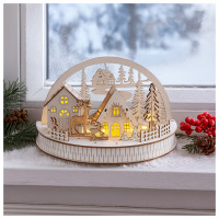 HTI-Living Weihnachtsdeko mit 5 LEDs LED Dekobogen Winterdorf und Rehe HTI-Living Weihnachtsdeko mit 5 LEDs LED Dekobogen Winterdorf und Rehe