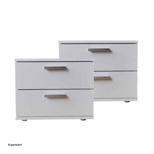 Nachtkonsole Nachtschrank Nina 2 Weiß 2er Set