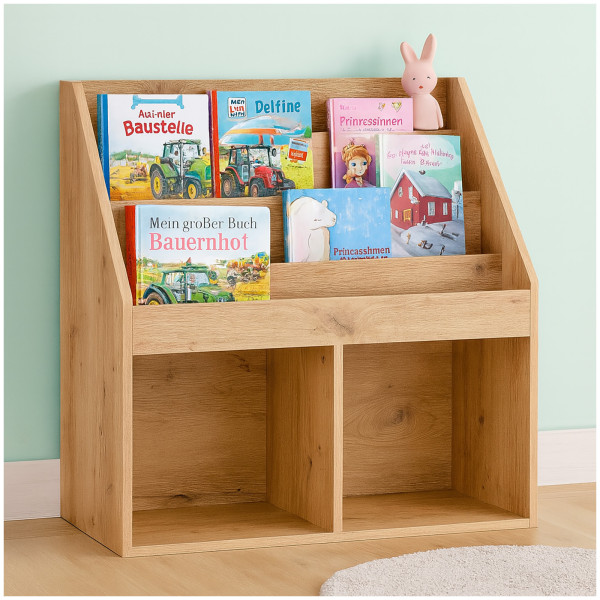 HTI-Living Bücherregal für Kinderzimmer Baumscheibe Kinderregal Aufbewahrungsregal mit 5 Fächern