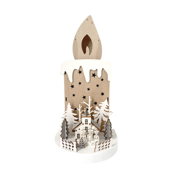 Weihnachtsdeko Kerze und Kirche