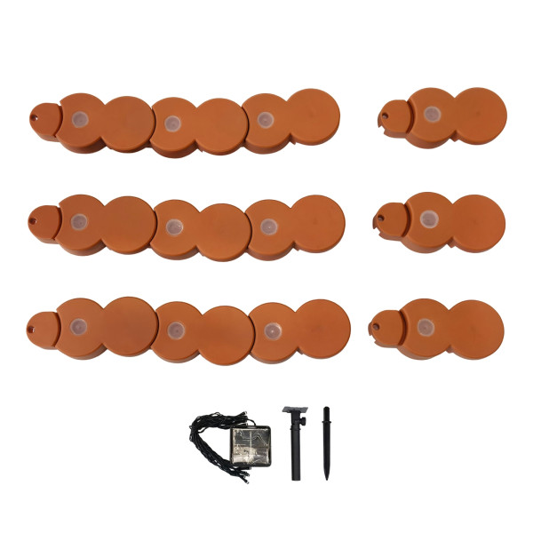 HTI-Living mit Solar-Lichterkette Beeteinfassung Länge 950 cm Terracotta
