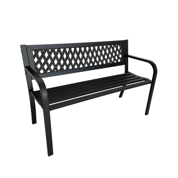 HTI-Living Metallbank Schwarz Gartenbank