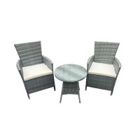 HTI-Living mit Sitzkissen und Glasplatte Outdoor Möbel HTI-Living mit Sitzkissen und Glasplatte Outdoor Möbel