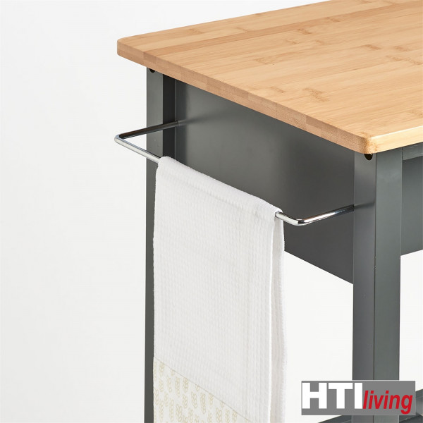 HTI-Living MDF/Bambus Küchenrollwagen