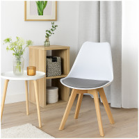 HTI-Living Atlanta Weiß/Hellgrau Esszimmerstuhl Samt HTI-Living Atlanta Weiß/Hellgrau Esszimmerstuhl Samt