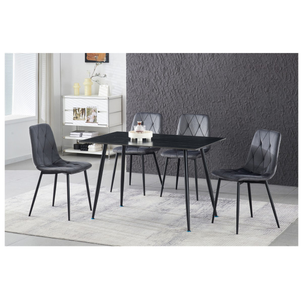 Stuhl Mesa Eco Velvet grau 2er