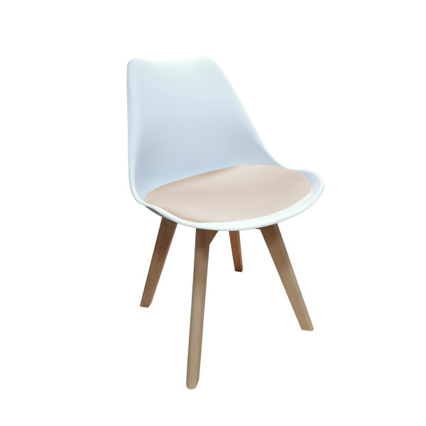 Stuhl Atlanta Velvet Weiß Creme