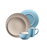 neuetischkultur Osita Hellbraun Blau Kombiservice 16-teilig neuetischkultur Osita Hellbraun Blau Kombiservice 16-teilig