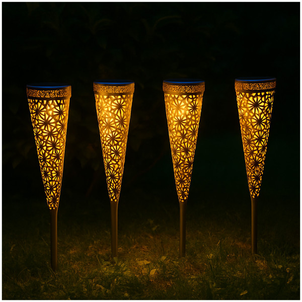 HTI-Living Luna Solarlaterne Petal, 4er Set