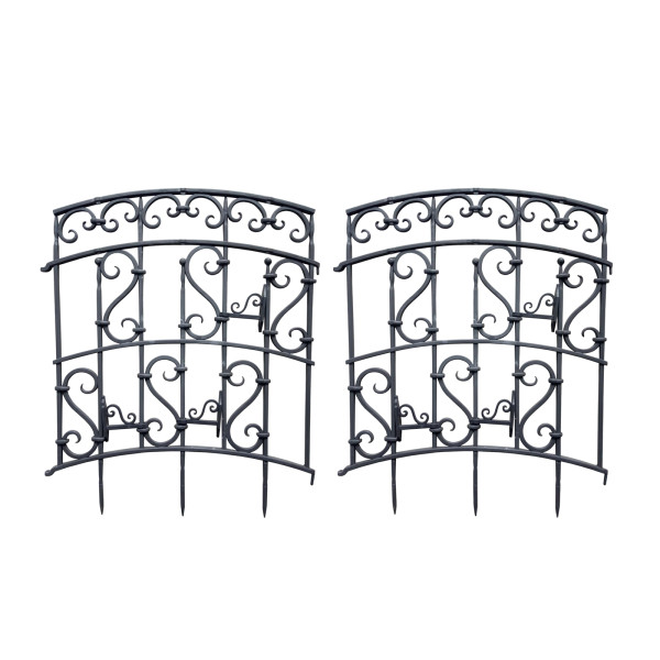 HTI-Living Nessa Schwarz 2er-Set Rankgitter mit Ornamenten