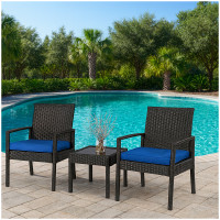 HTI-Living Santadi Blaue Kissen Sitzgruppe 3-teilig HTI-Living Santadi Blaue Kissen Sitzgruppe 3-teilig