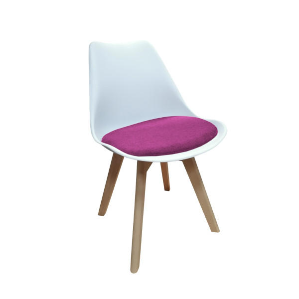 Stuhl Atlanta Weiß/Webstoff Pink
