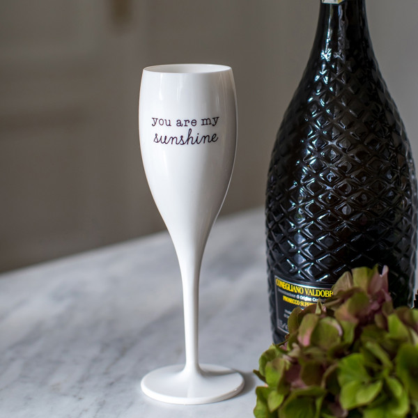 Koziol CHEERS No. 1 SUNSHINE Sektglas 100 ml mit Druck