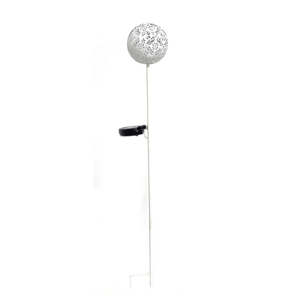 Solarlaterne Luna flower creme Metall