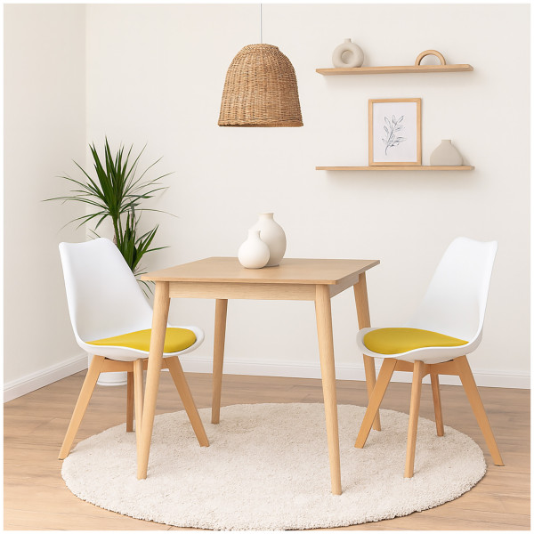 HTI-Living Atlanta Weiß/Curry Esszimmerstuhl Samt 2er Set