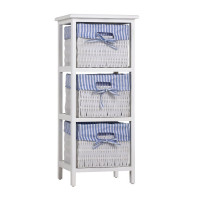 HTI-Living Mia Landhaus Weiß Blau Regal mit 3 Körben HTI-Living Mia Landhaus Weiß Blau Regal mit 3 Körben