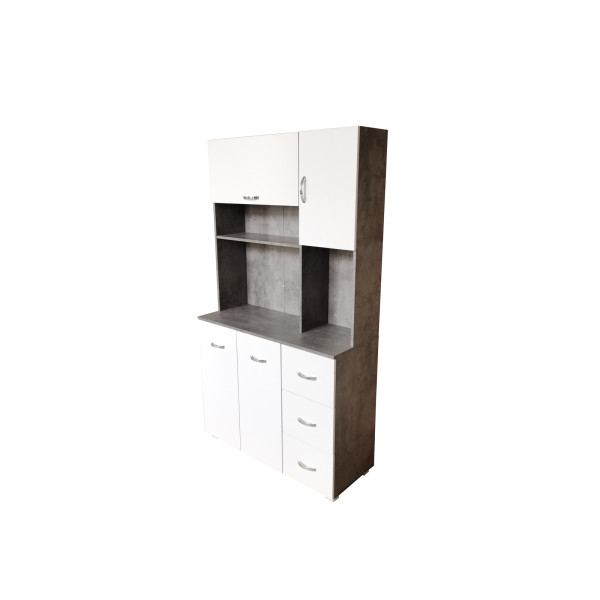 Küchenschrank Blanca Beton Weiß