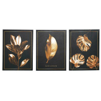 HTI-Living Schwarz Gold Wandbilder 3er-Set HTI-Living Schwarz Gold Wandbilder 3er-Set