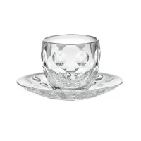 neuetischkultur transparente Punkte Tasse mit Untertasse, Kunststoff neuetischkultur transparente Punkte Tasse mit Untertasse, Kunststoff