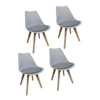 HTI-Living Atlanta Hellgrau, Webstoff Dunkelgrau Stuhl 4er Set HTI-Living Atlanta Hellgrau, Webstoff Dunkelgrau Stuhl 4er Set