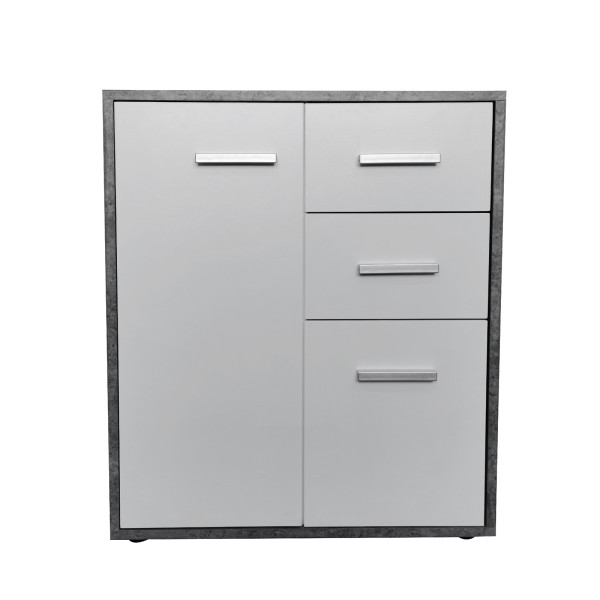 HTI-Living Nina Beton Weiß Kommode mit 2 Schubladen