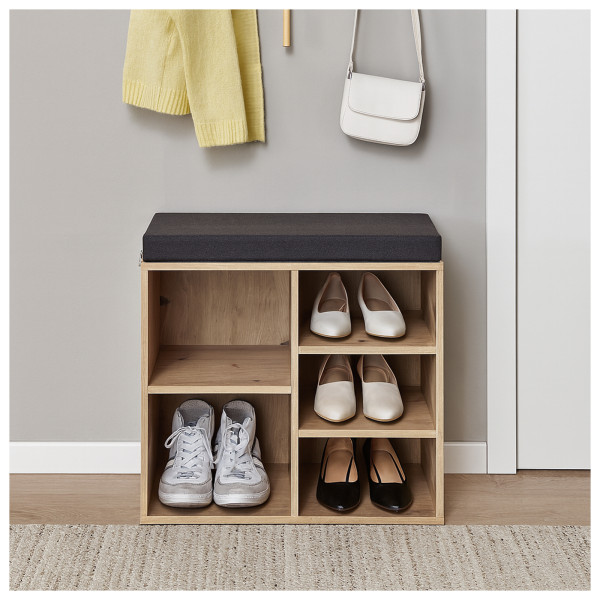 HTI-Living inkl. Sitzkissen Artisaneiche Garderobenbank mit 5 Fächern