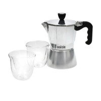 neuetischkultur La Cafetiere Espressokocher und 2 Gläser neuetischkultur La Cafetiere Espressokocher und 2 Gläser