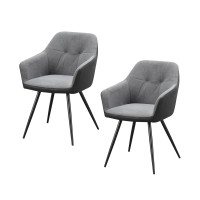 HTI-Living Joschka Stuhl 2er Set Wildlederoptik Anthrazit/Grau HTI-Living Joschka Stuhl 2er Set Wildlederoptik Anthrazit/Grau