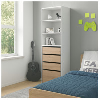 Vorschau: HTI-Living Weiß/Artisaneiche Schrank mit 4 Schubladen und 3 offenen Fächern Vorschau: HTI-Living Weiß/Artisaneiche Schrank mit 4 Schubladen und 3 offenen Fächern