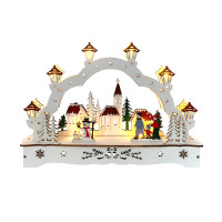 HTI-Living Weihnachtsdorf mit Schneemann Lichterbogen in modernem Weiß HTI-Living Weihnachtsdorf mit Schneemann Lichterbogen in modernem Weiß